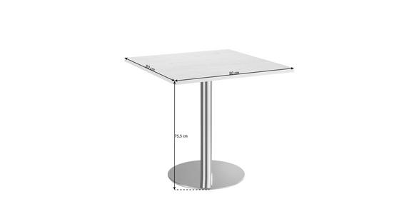 KONFERENZTISCH 80/80/75,5 cm  - Chromfarben/Weiß, KONVENTIONELL, Holzwerkstoff/Metall (80/80/75,5cm) - Venda