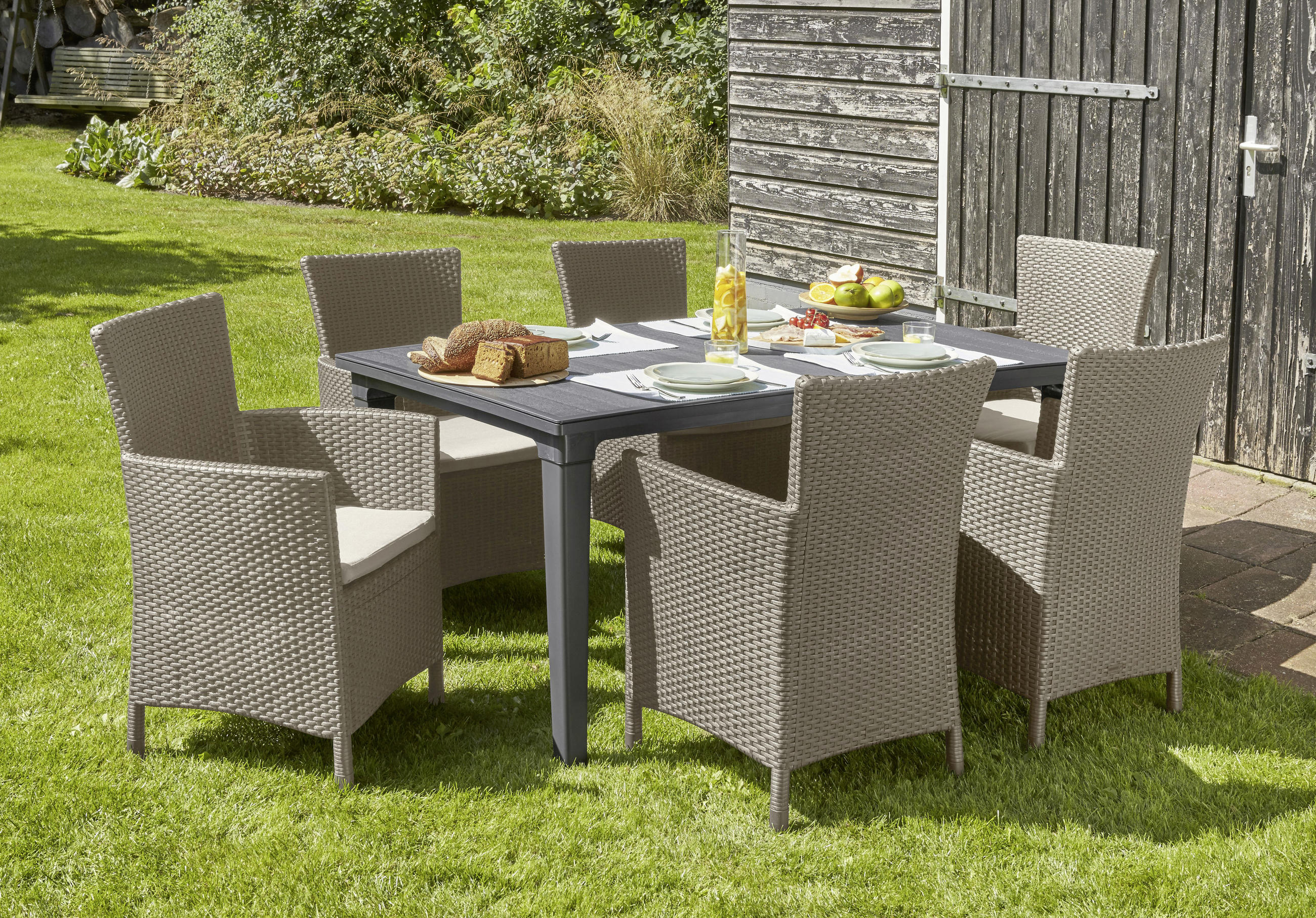 ZÁHRADNÁ STOLIČKA, plast, textil - piesková/cappuccino, Design, textil/plast (60/89/62cm) - Ambia Garden