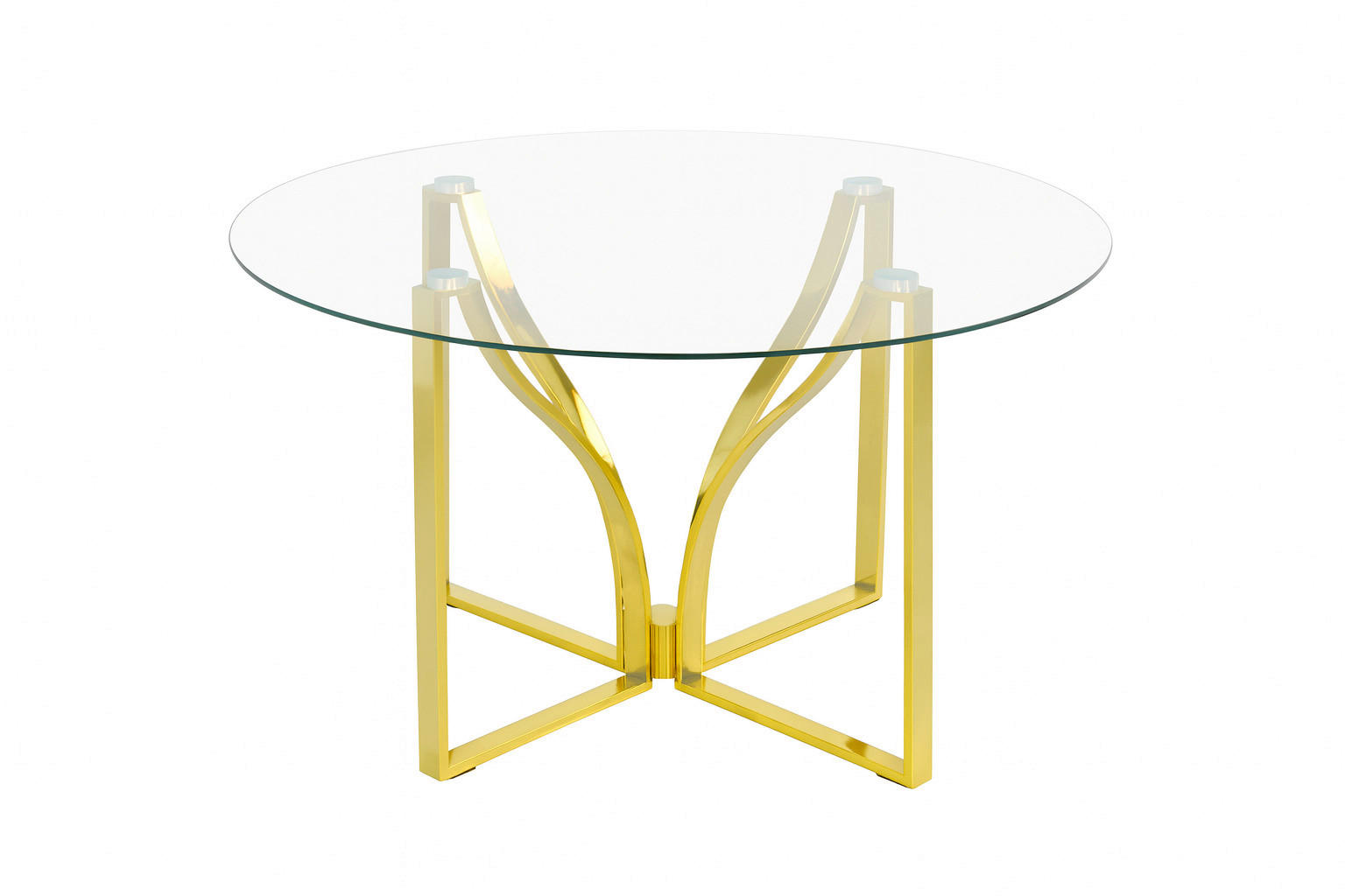 COUCHTISCH ESG 80/80/44 cm rund Goldfarben  - Goldfarben, Design, Glas/Metall (80/80/44cm) - MID.YOU