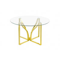 COUCHTISCH ESG 80/80/44 cm rund Goldfarben  - Goldfarben, Design, Glas/Metall (80/80/44cm) - MID.YOU