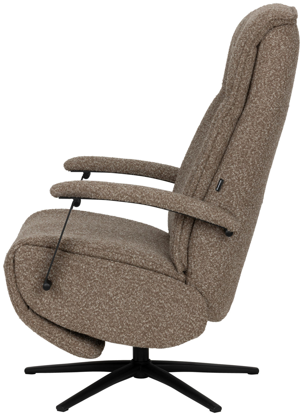 RELAXSESSEL Webstoff    - Taupe/Schwarz, Design, Holz/Textil (67/114/84cm) - Livetastic