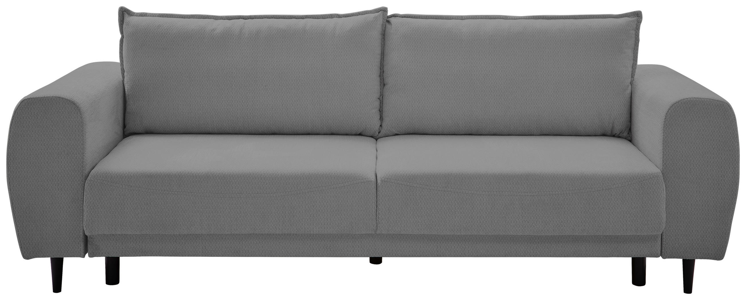 SCHLAFSOFA in Chenille Dunkelgrau  - Dunkelgrau/Schwarz, Konventionell, Holz/Textil (245/85/92cm) - Livetastic