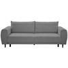 SCHLAFSOFA in Chenille Dunkelgrau  - Dunkelgrau/Schwarz, Konventionell, Holz/Textil (245/85/92cm) - Livetastic