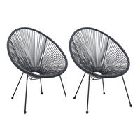 GARTENSTUHL-SET Stahl Schwarz  - Schwarz, Design, Kunststoff/Metall (73/88/73cm) - Livetastic