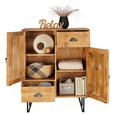 KOMMODE in 80/100/40 cm - Hellbraun/Schwarz, LIFESTYLE, Holz/Metall (80/100/40cm) - Landscape
