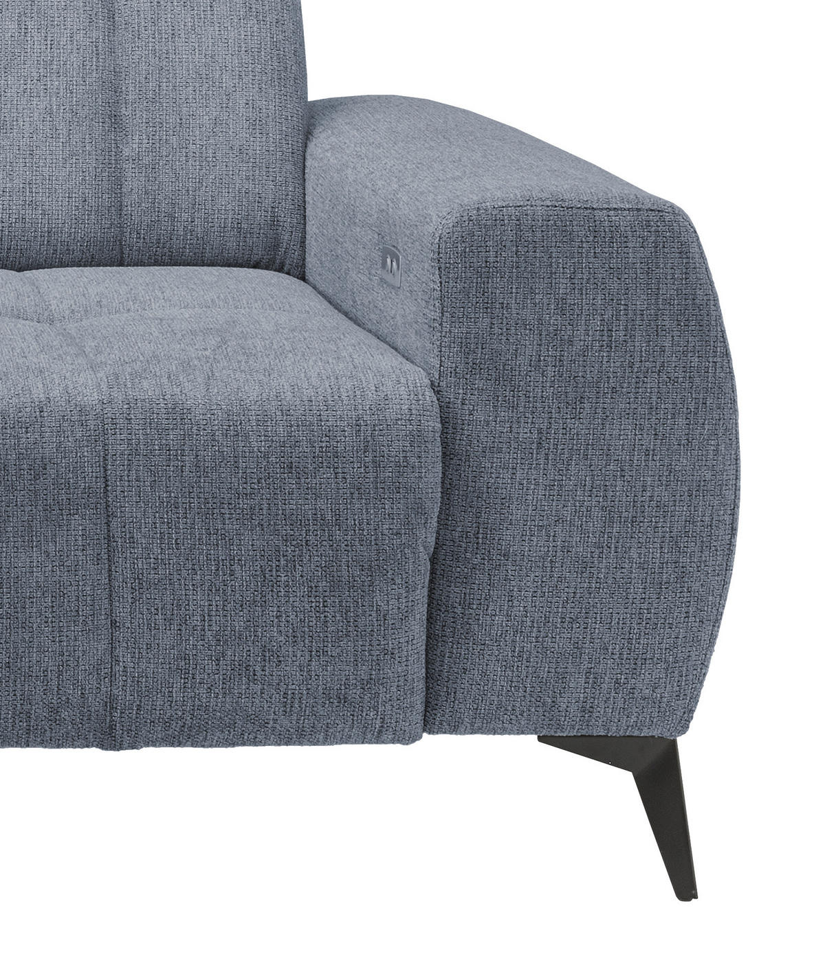 ECKSOFA in Chenille Hellblau  - Schwarz/Hellblau, Modern, Textil/Metall (200/261cm) - Livetastic