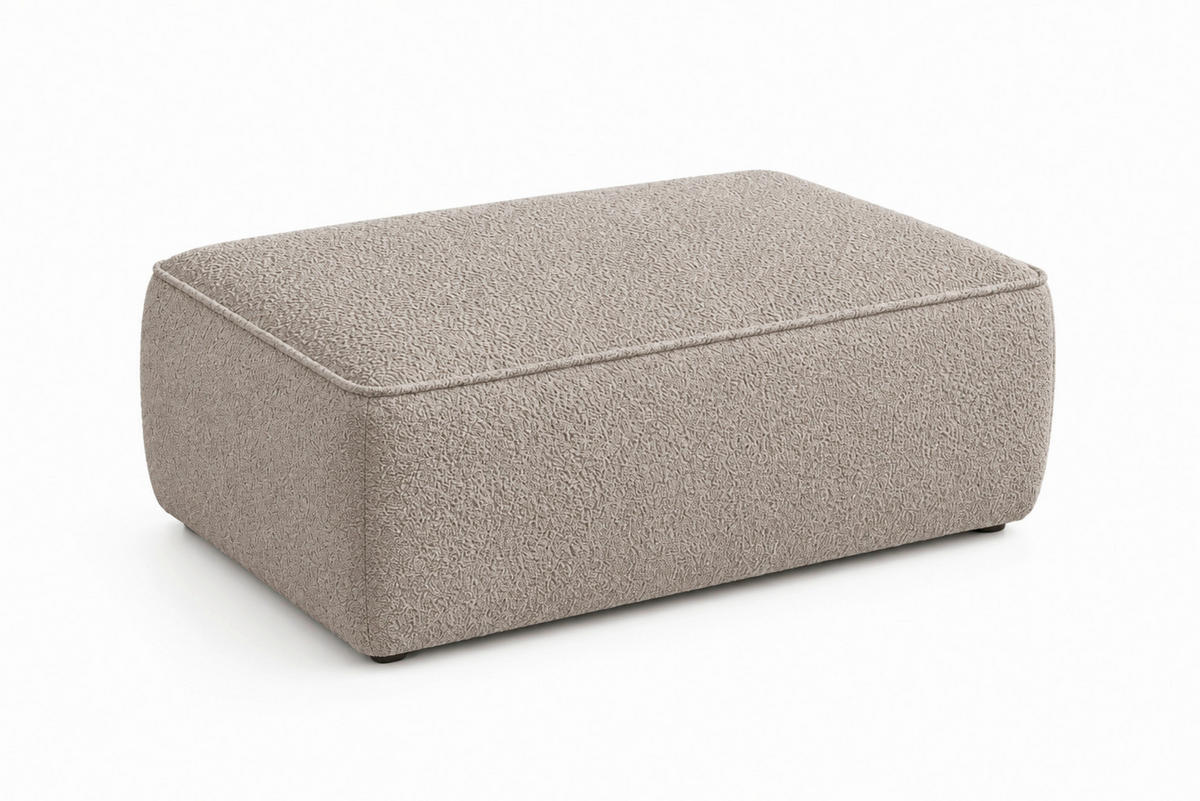 HOCKER in Textil, Holzwerkstoff Taupe  - Taupe/Schwarz, KONVENTIONELL, Holzwerkstoff/Kunststoff (105/43/65cm) - Livetastic