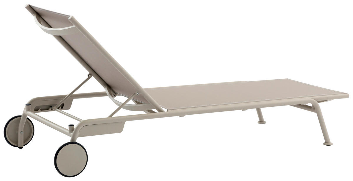 SONNENLIEGE 198/29/80 cm  - Taupe, Design, Textil/Metall (198/29/80cm) - Zebra 