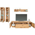 WOHNWAND  in Eichefarben  320/200,8/53,7 cm  - Eichefarben/Schwarz, Natur, Glas/Holz (320/200,8/53,7cm) - Valnatura