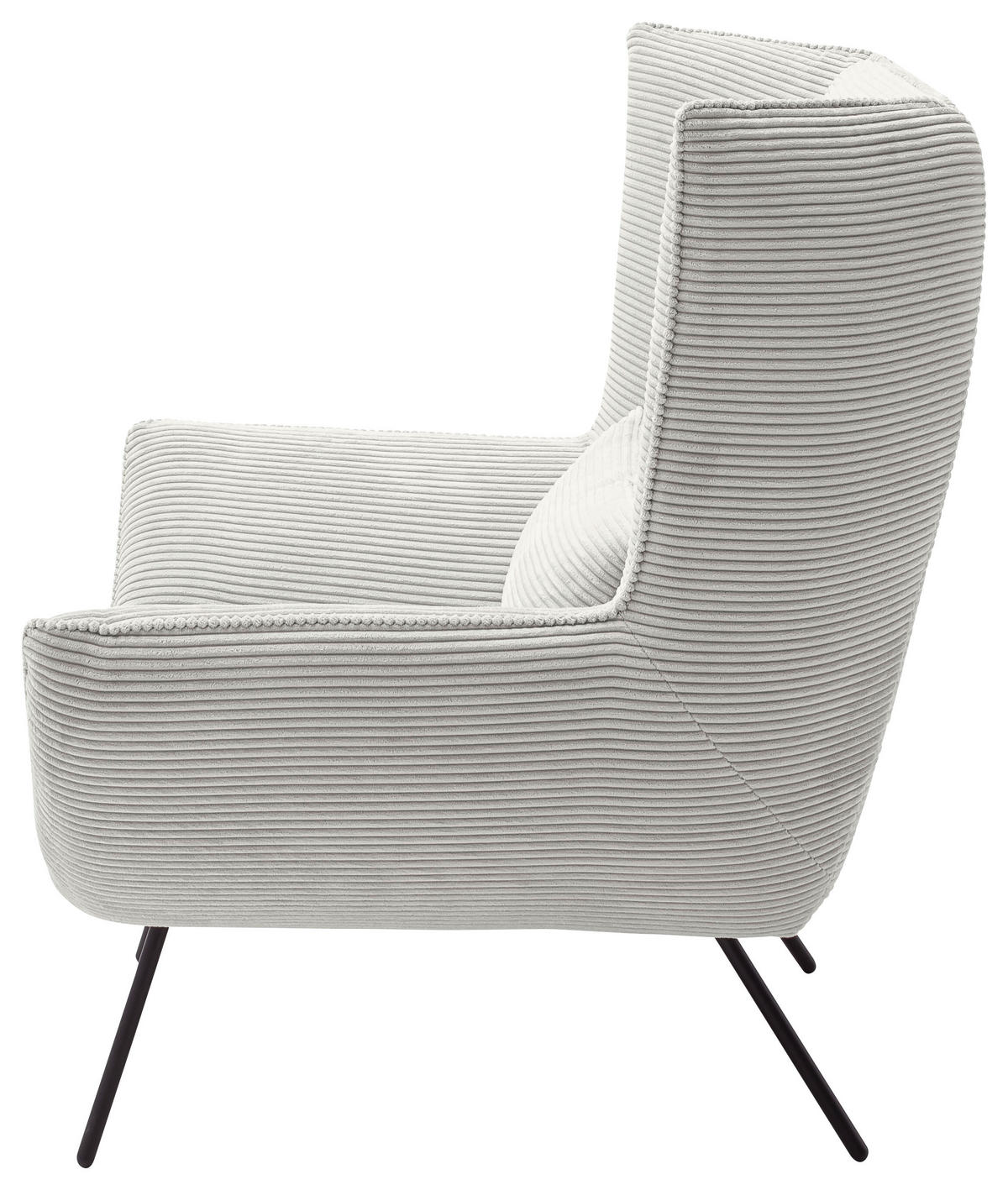 SESSEL in Cord Hellgrau  - Hellgrau/Schwarz, Design, Textil/Metall (90/112/94cm) - Pure Home Lifestyle