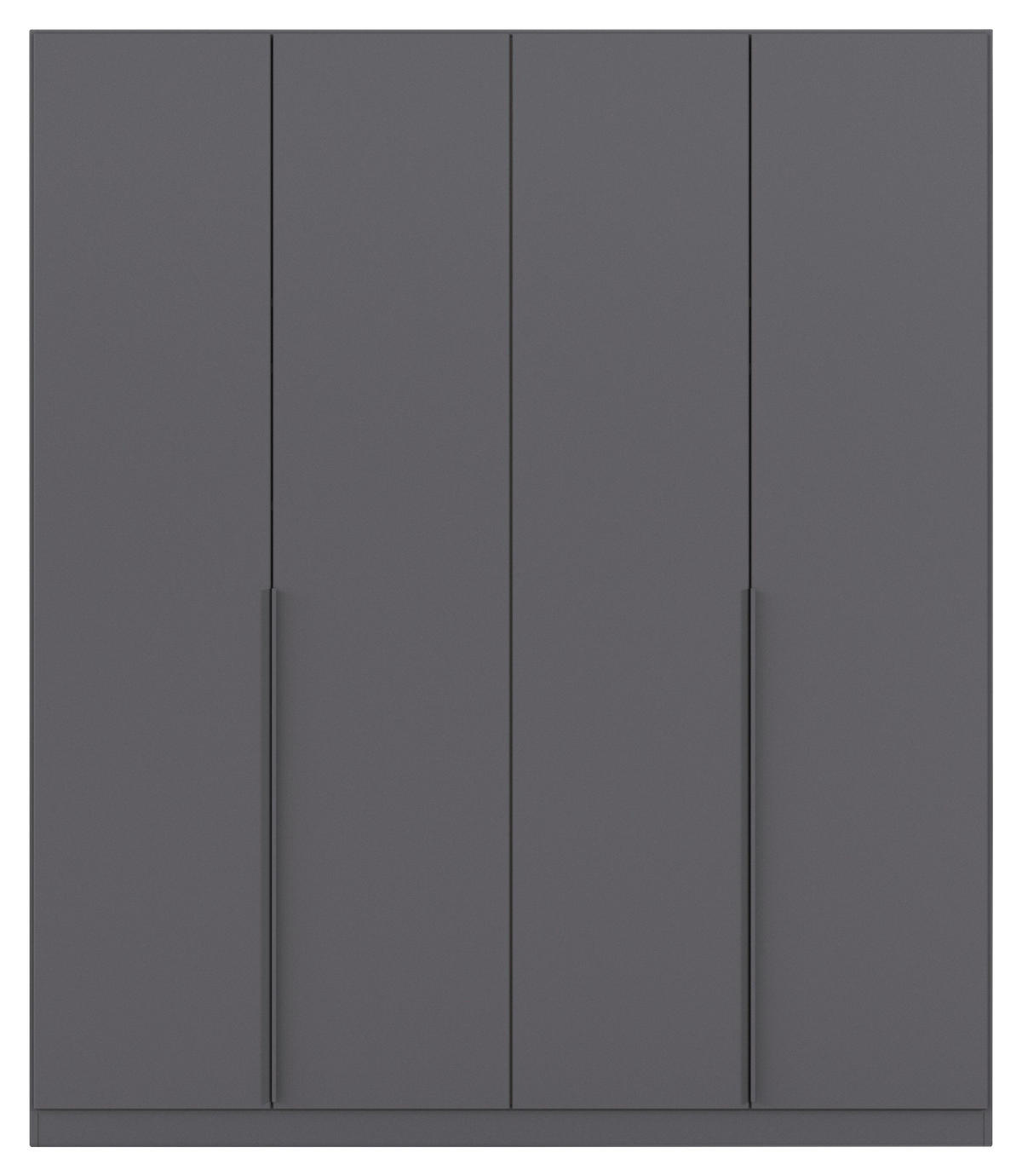 DREHTÜRENSCHRANK 181/229/54 cm,  in Grau, 4-türig  - Grau, MODERN, Holzwerkstoff/Metall (181/229/54cm) - Rauch Möbel