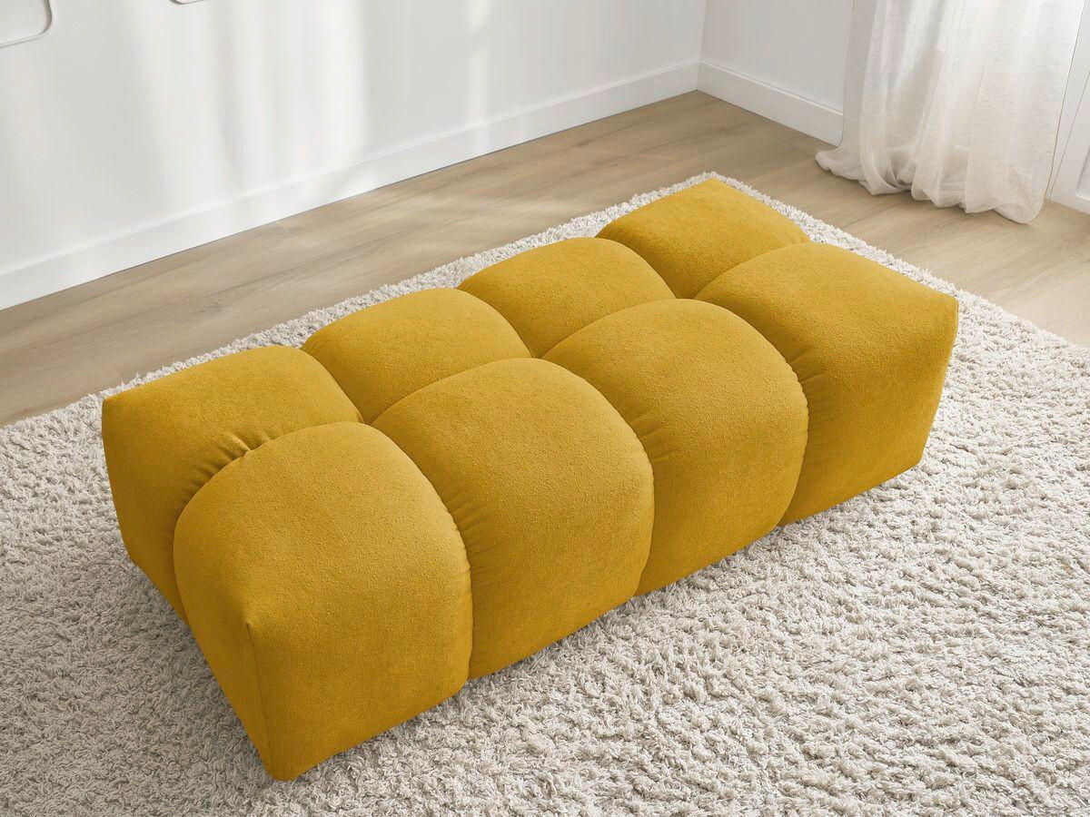 HOCKER EVEREST Struktur Gelb  - Gelb/Schwarz, MODERN, Kunststoff/Textil (140/70/40cm)