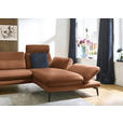 ECKSOFA in Echtleder Hellbraun  308/195 cm  - Hellbraun/Schwarz, Design, Leder/Metall (308/195cm) - Dieter Knoll