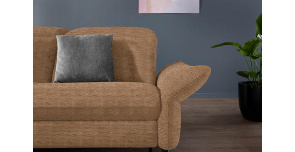 ECKSOFA in Flachgewebe Braun 233/299-313 cm - Schwarz/Braun, Design, Textil/Metall (233/299-313cm) - Dieter Knoll