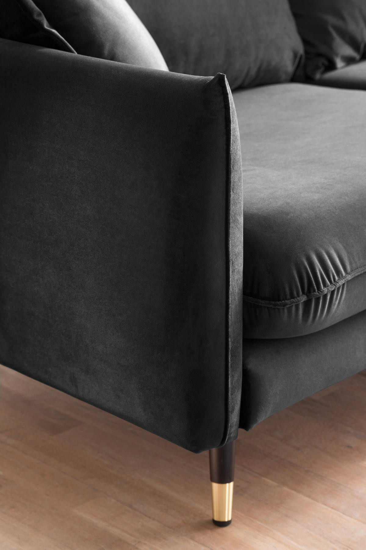 ECKSOFA Eckteil  ROSSANA-2S.REC Anthrazit  - Anthrazit, MODERN, Holz/Textil (258/160cm) - MID.YOU