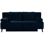 SCHLAFSOFA Percy in Dunkelblau  - Schwarz/Dunkelblau, KONVENTIONELL, Textil/Metall (197/91/88cm) - Novel