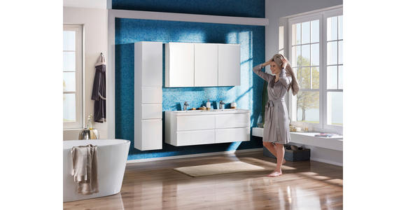 BADEZIMMER  in 140 cm  - Weiß, Design, Glas/Holz (140cm) - Novel