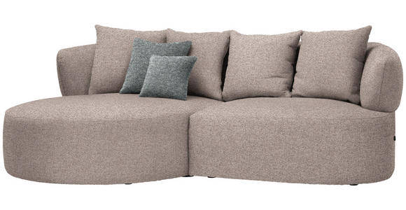 ECKSOFA in Flachgewebe Hellbraun  - Hellbraun/Schwarz, MODERN, Kunststoff/Textil (166/235cm) - Hom`in