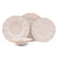 KOMBINOVANÁ SOUPRAVA, 24dílné, porcelán - krémová/barvy zlata, Basics, keramika
