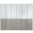 DREHTÜRENSCHRANK in Grau, Weiß - Chromfarben/Weiß, Design, Glas/Holzwerkstoff (300/236/58cm) - Novel DREHTÜRENSCHRANK in Grau, Weiß - Chromfarben/Weiß, Design, Glas/Holzwerkstoff (300/236/58cm) - Novel
