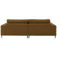 ECKSOFA  in Flachgewebe Goldfarben  253/177 cm  - Goldfarben/Schwarz, Design, Textil/Metall (253/177cm) - Dieter Knoll