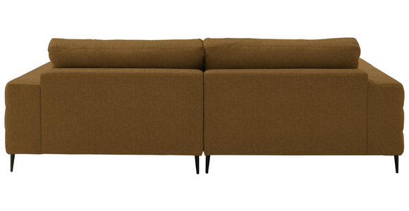 ECKSOFA  in Flachgewebe Goldfarben  253/177 cm  - Goldfarben/Schwarz, Design, Textil/Metall (253/177cm) - Dieter Knoll