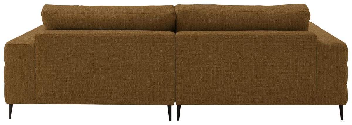 ECKSOFA in Flachgewebe Goldfarben  - Goldfarben/Schwarz, Design, Textil/Metall (253/177cm) - Dieter Knoll