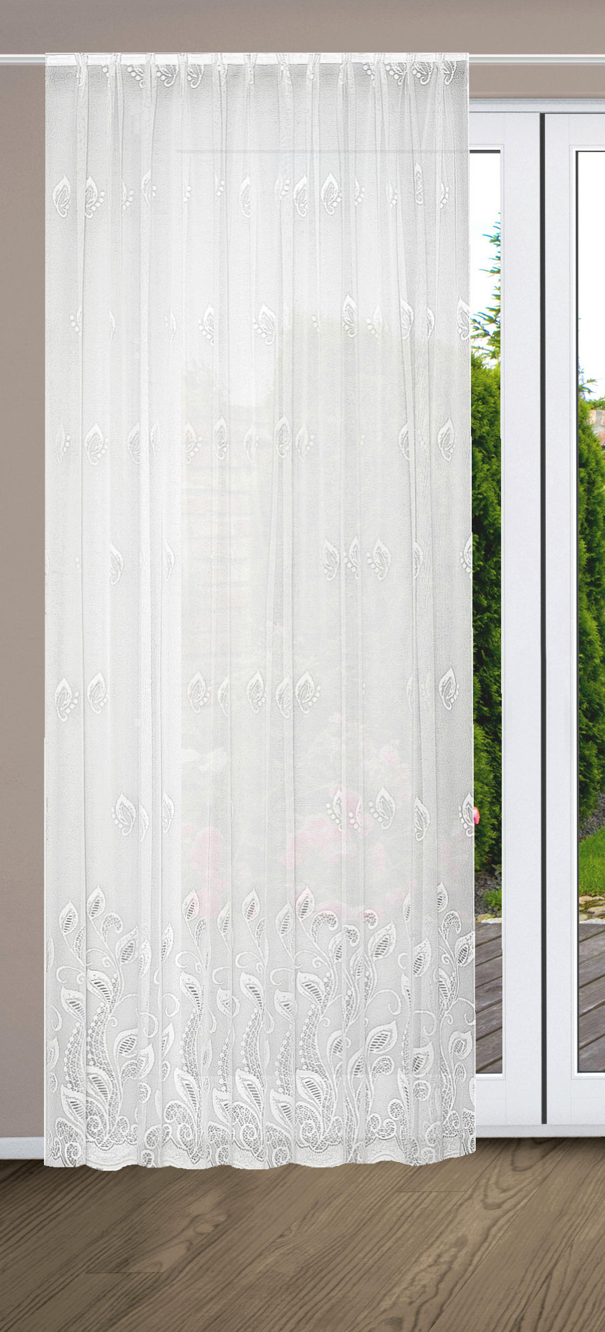 FERTIGSTORE  halbtransparent  500/145 cm   - Weiß, KONVENTIONELL, Textil (500/145cm)