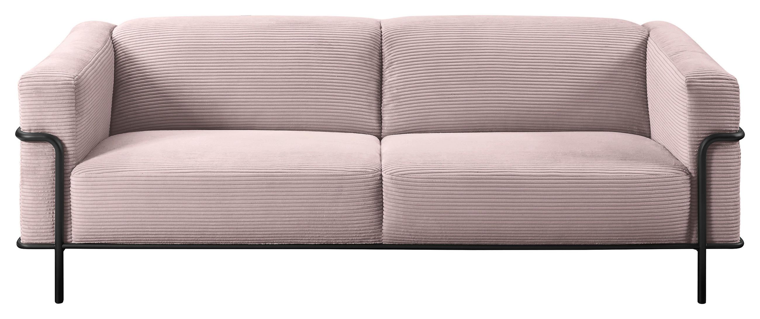 2,5-SITZER in Cord Rosa  - Schwarz/Rosa, Design, Textil/Metall (216/67/96cm) - Johann Jakob