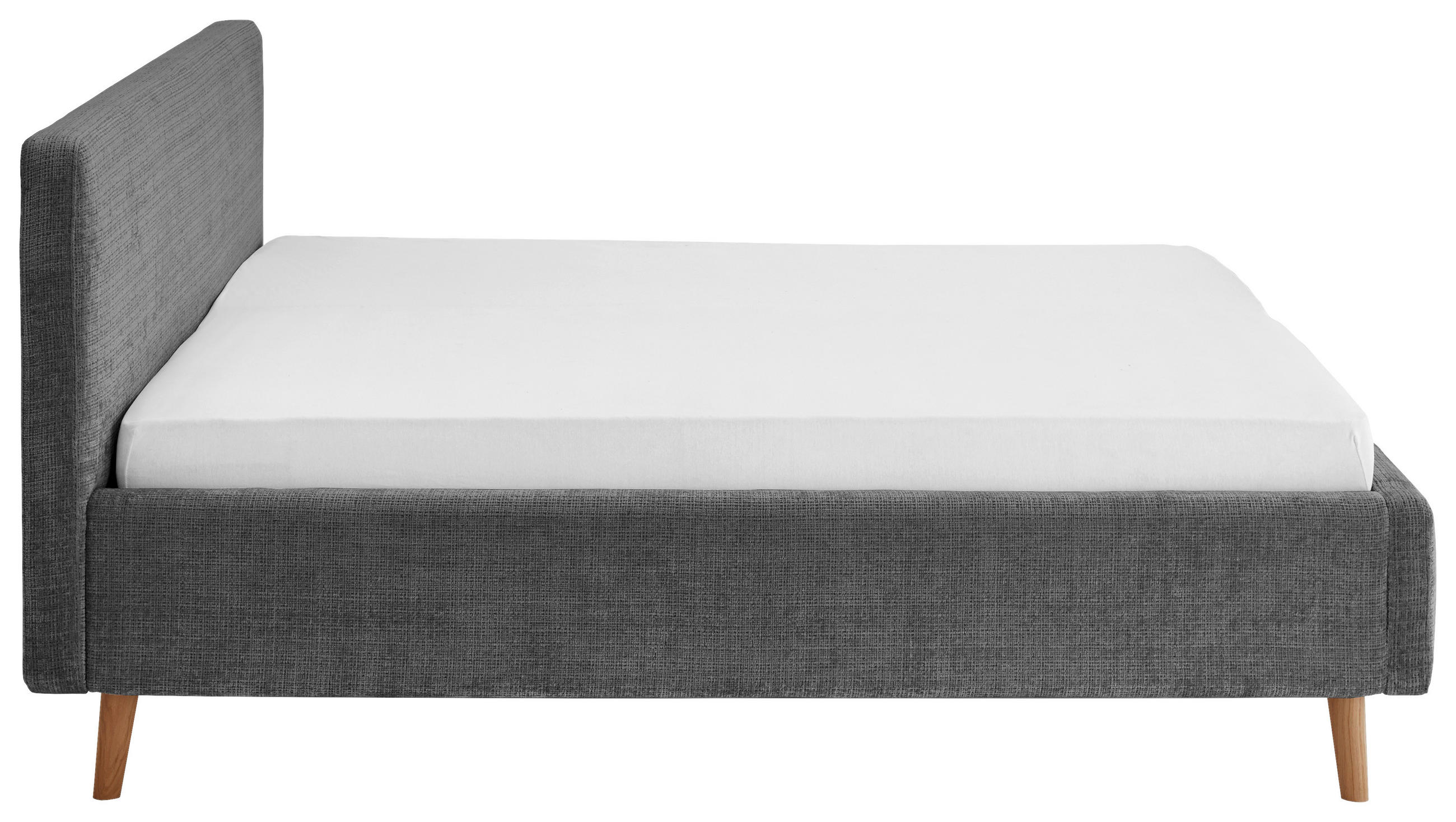 Thumbnail - Xora Polsterbett, Anthrazit, Textil, Eiche, massiv, H2 + H3, Höhe ca. 20 cm, 160x200 cm, Reach, Wendematratze,Lattenrost...