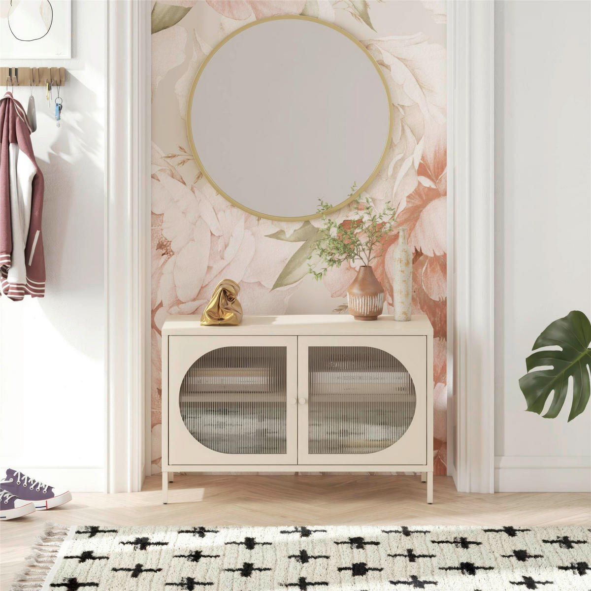 KOMMODE Luna 100/64/40 cm  - Creme, Design, Glas/Metall (100/64/40cm) - MID.YOU
