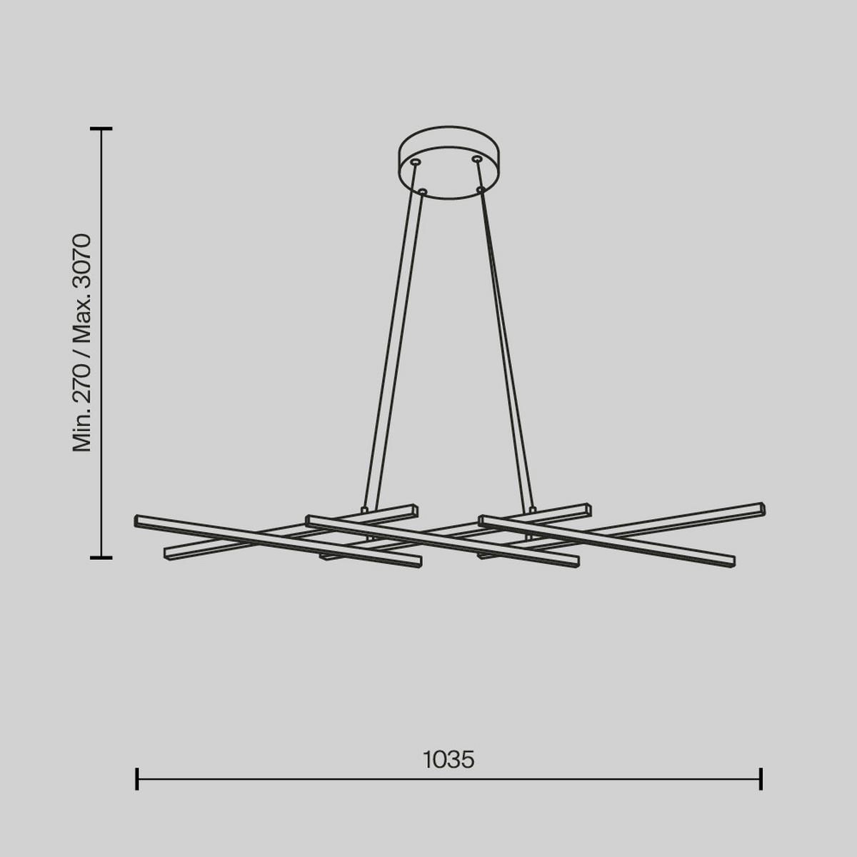 PENDELLEUCHTE Halo 103,5/307/30 cm  - Schwarz, Design, Metall (103,5/307/30cm) - MAYTONI