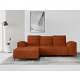 ECKSOFA Rostfarben Cord  - Rostfarben/Schwarz, KONVENTIONELL, Textil/Metall (196/290cm) - Carryhome