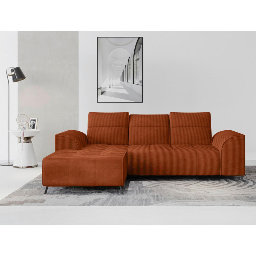 Thumbnail - Carryhome Ecksofa, Rost, Textil, 3-Sitzer, Ottomane links, L-Form, 290x196 cm, Liegefunktion, seitenverkehrt erhältlich,...