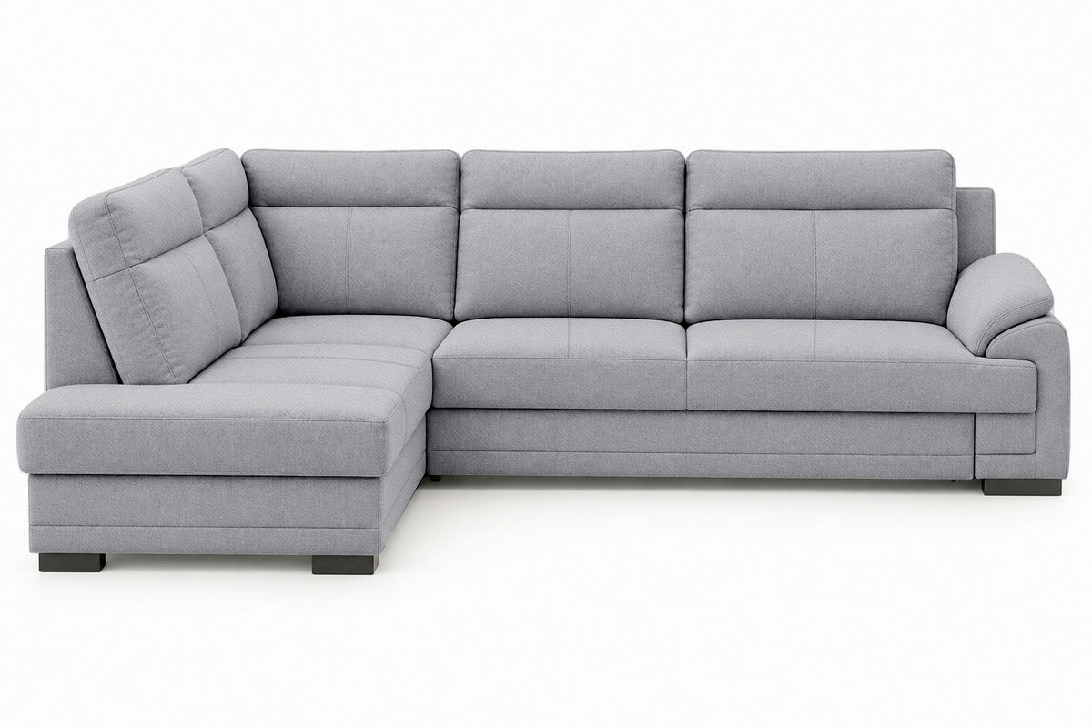 ECKSOFA ALTONA in Flachgewebe Dunkelgrau  - Dunkelgrau/Schwarz, Basics, Holz/Holzwerkstoff (272/207cm) - MID.YOU