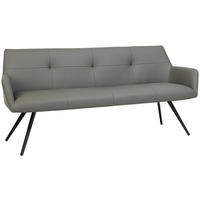 LAVICA, antracitová, čierna - čierna/antracitová, Design, kov/koža (200/87,5/65cm) - Novel