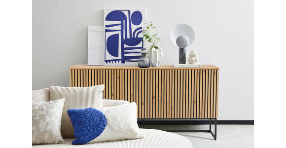 SIDEBOARD Bueno  in 160/80/40 cm  - Schwarz/Eiche Artisan, MODERN, Holzwerkstoff/Metall (160/80/40cm) - Xora