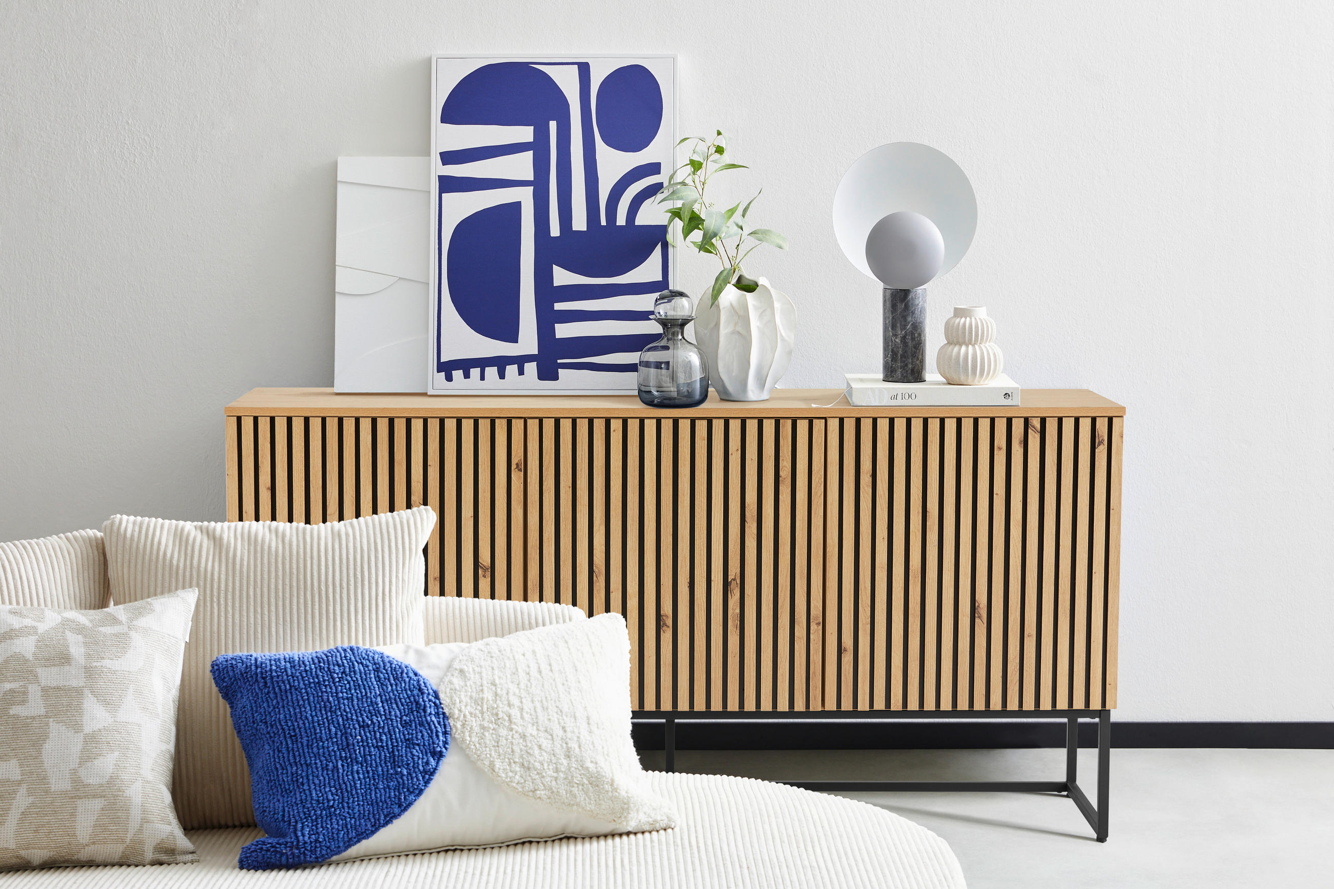 SIDEBOARD Bueno  in 160/80/40 cm  - Schwarz/Eiche Artisan, MODERN, Holzwerkstoff/Metall (160/80/40cm) - Xora