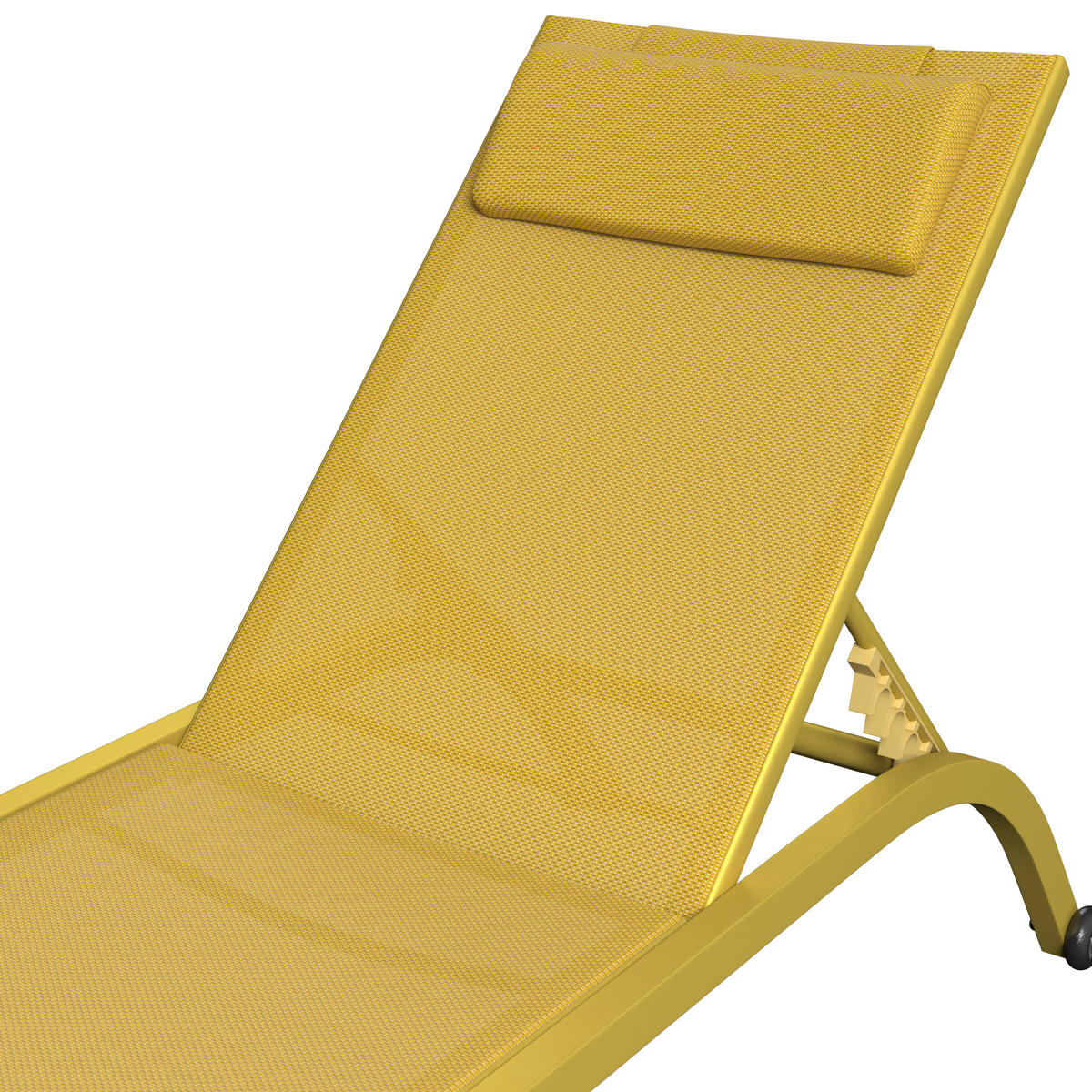 GARTENLIEGE 198/87/62 cm  - Gelb, Design, Textil/Metall (198/87/62cm) - Ambia Garden