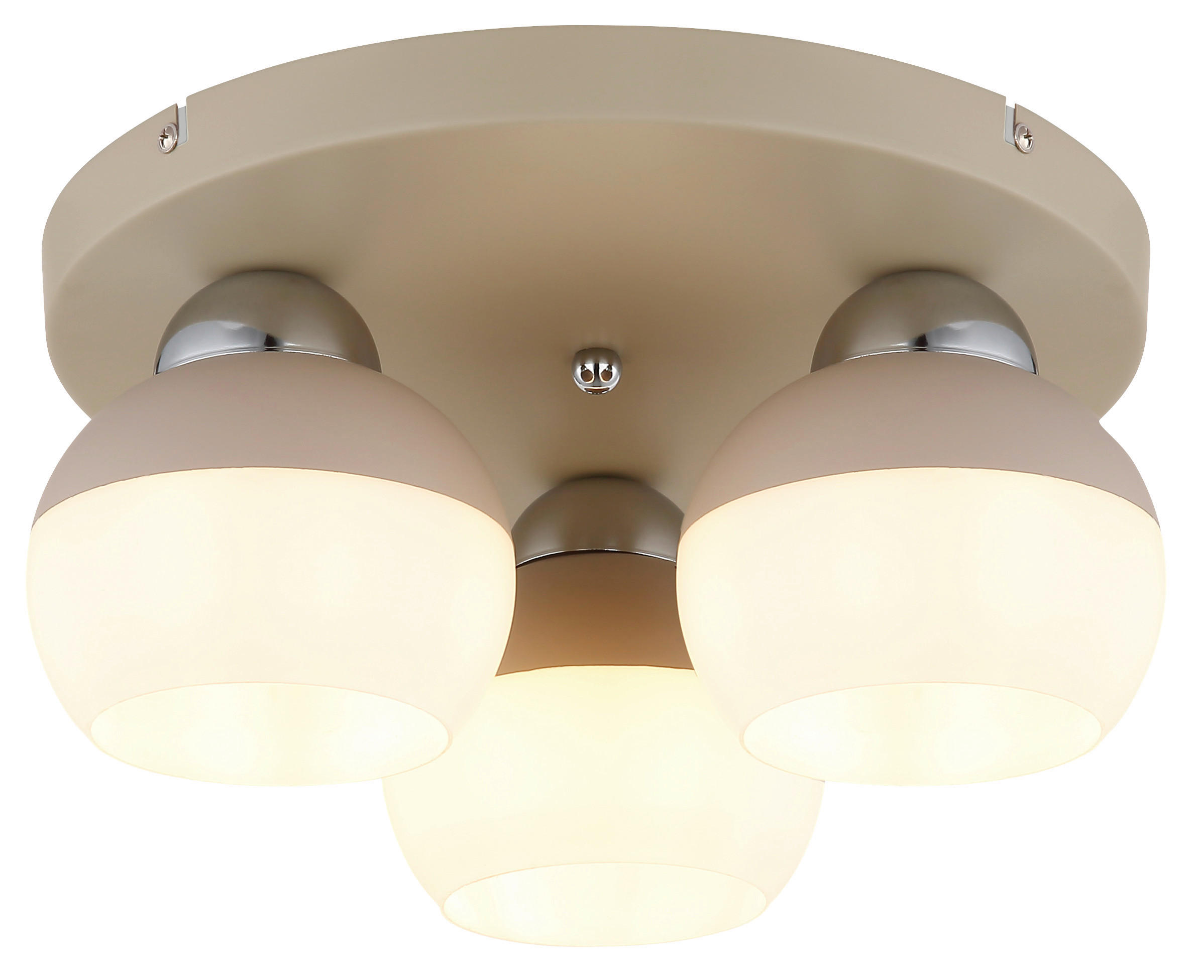 DECKENLEUCHTE  30/15,5 cm    - Sandfarben/Chromfarben, Trend, Glas/Metall (30/15,5cm) - Collet's Monde