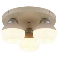 DECKENLEUCHTE  30/15,5 cm    - Sandfarben/Chromfarben, Trend, Glas/Metall (30/15,5cm) - Collet's Monde