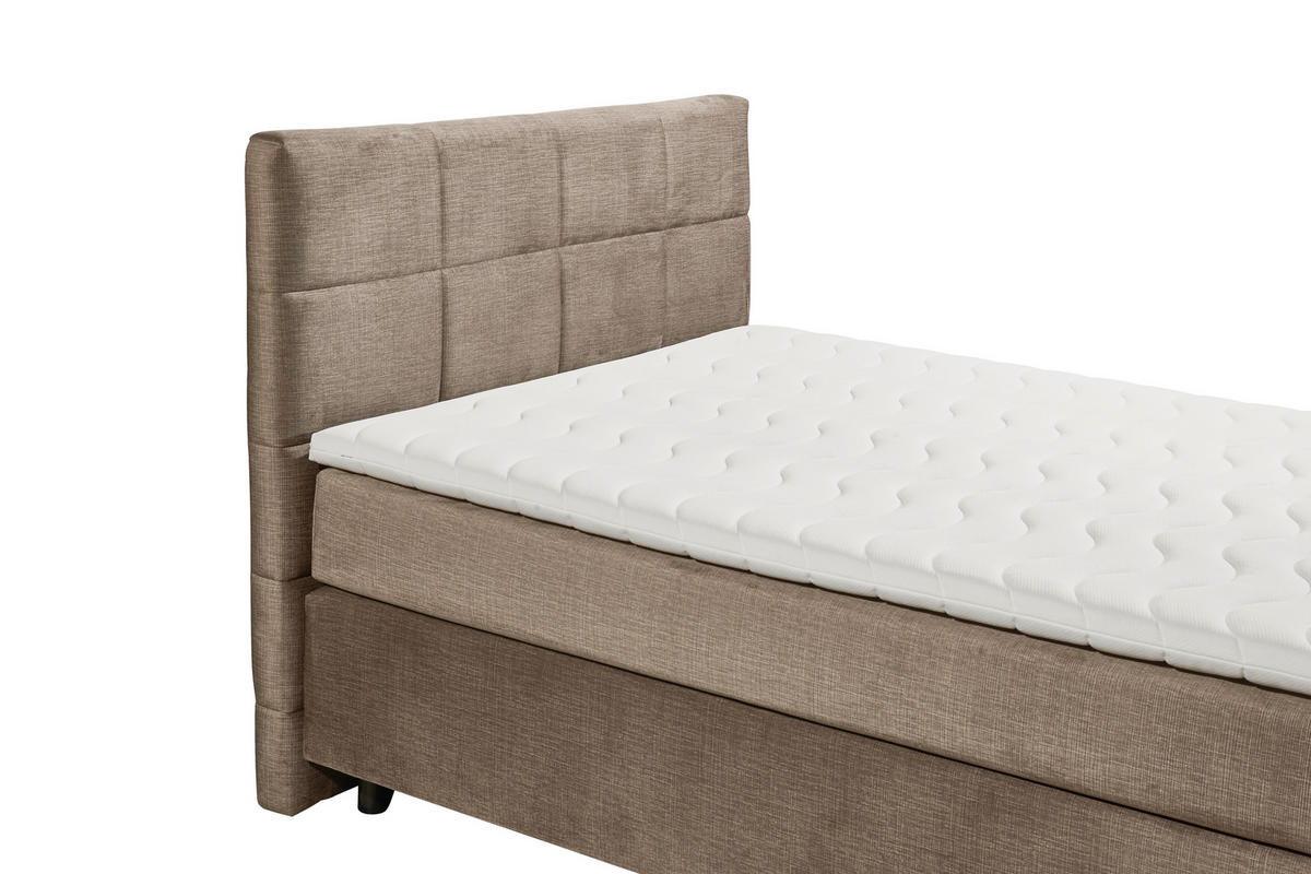 BOXSPRINGBETT 140/200 cm  in Graubraun  - Graubraun/Schwarz, Design, Holzwerkstoff/Kunststoff (140/200cm) - Xora
