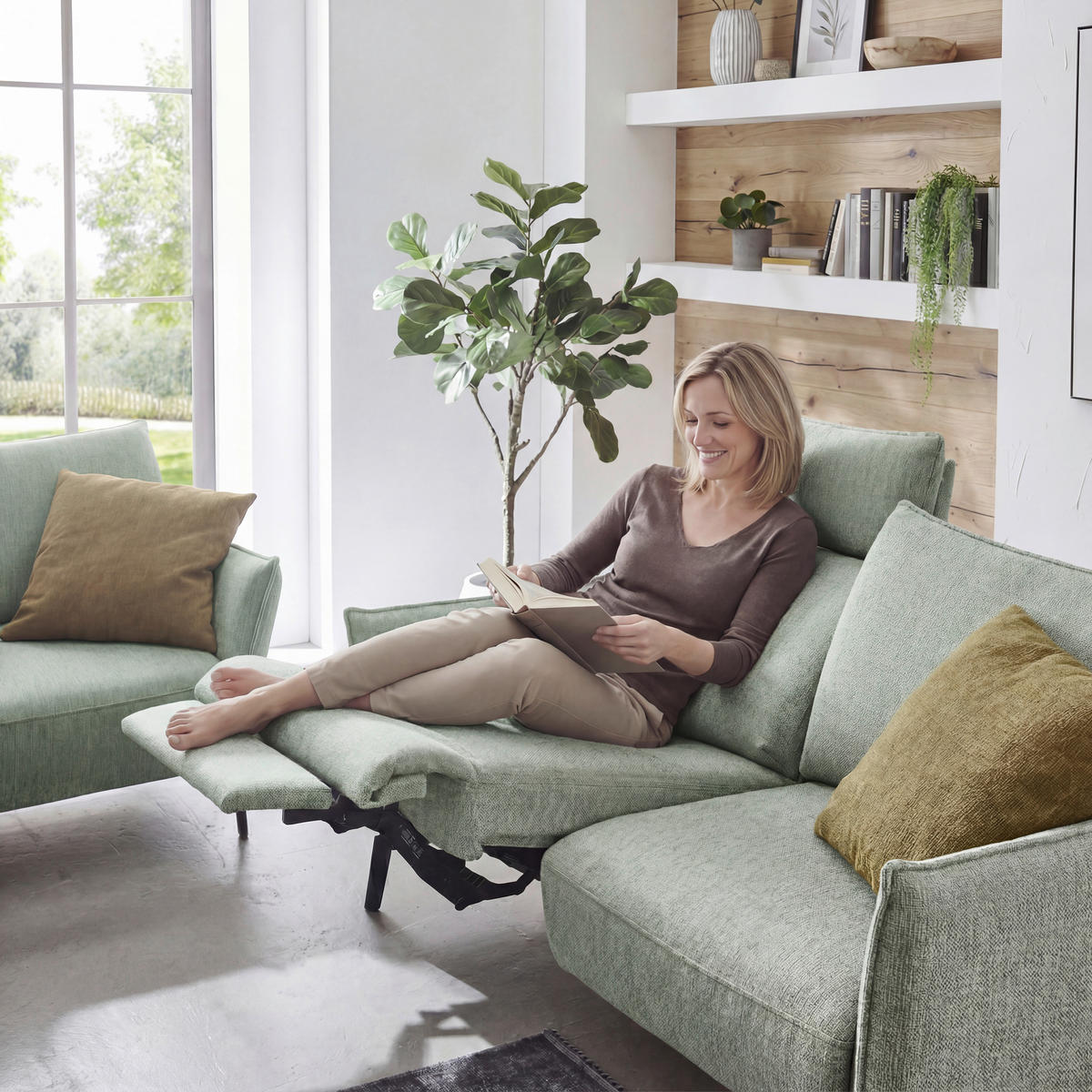 3-SITZER-SOFA Chenille Greige  - Greige/Schwarz, Konventionell, Textil/Metall (184/90/92cm) - Elegando