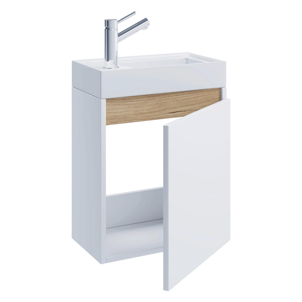 GÄSTEBAD 41 cm  - Honigeiche/Weiß, Trend, Keramik/Holzwerkstoff (41cm) - MID.YOU