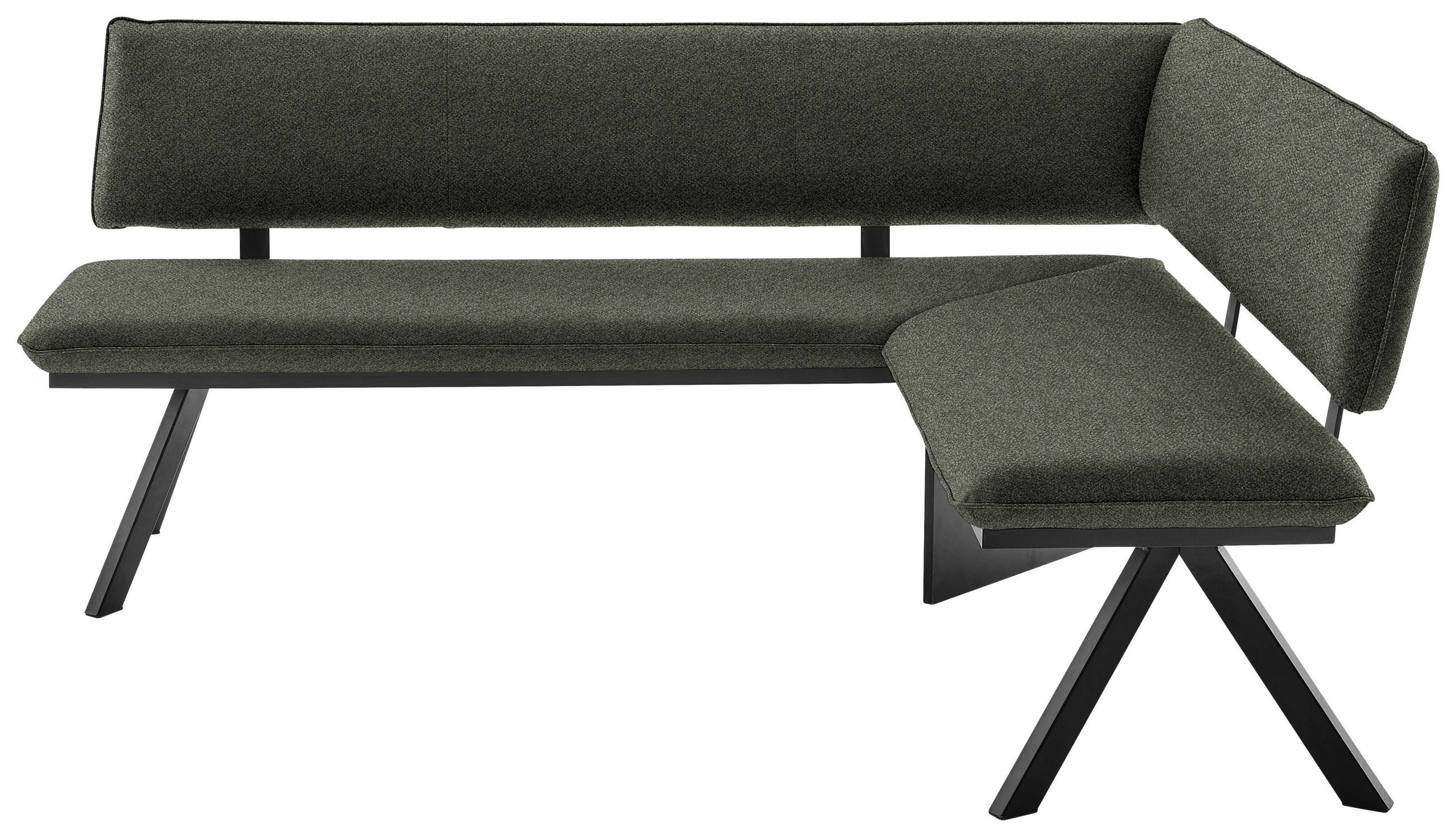 ECKBANK 190/150 cm  in Grau, Schwarz  - Schwarz/Grau, MODERN, Textil/Metall (190/150cm) - Cantus