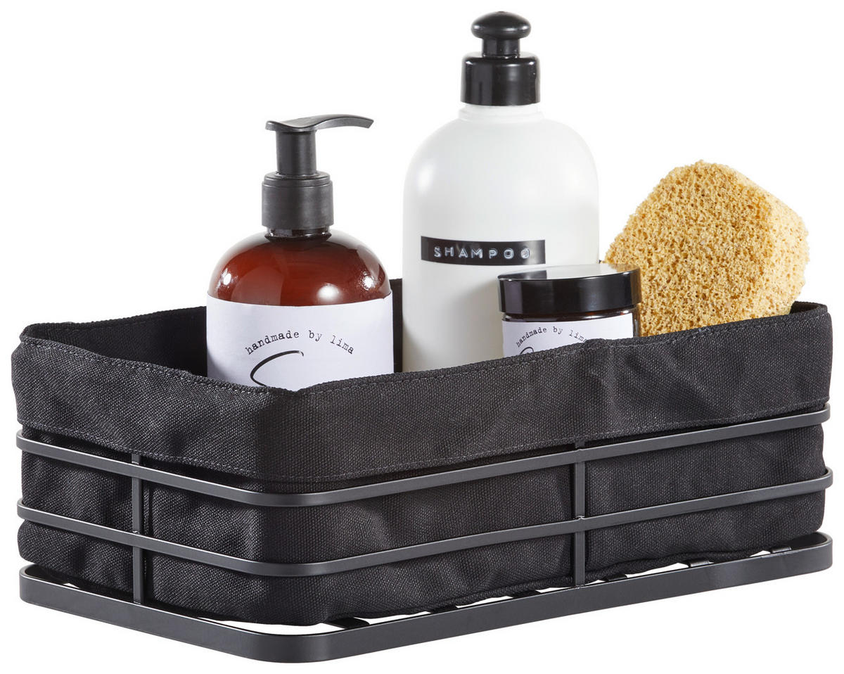 BROTKORB - Schwarz, Basics, Textil/Metall (27/17,5/9cm) - Homeware Profession.