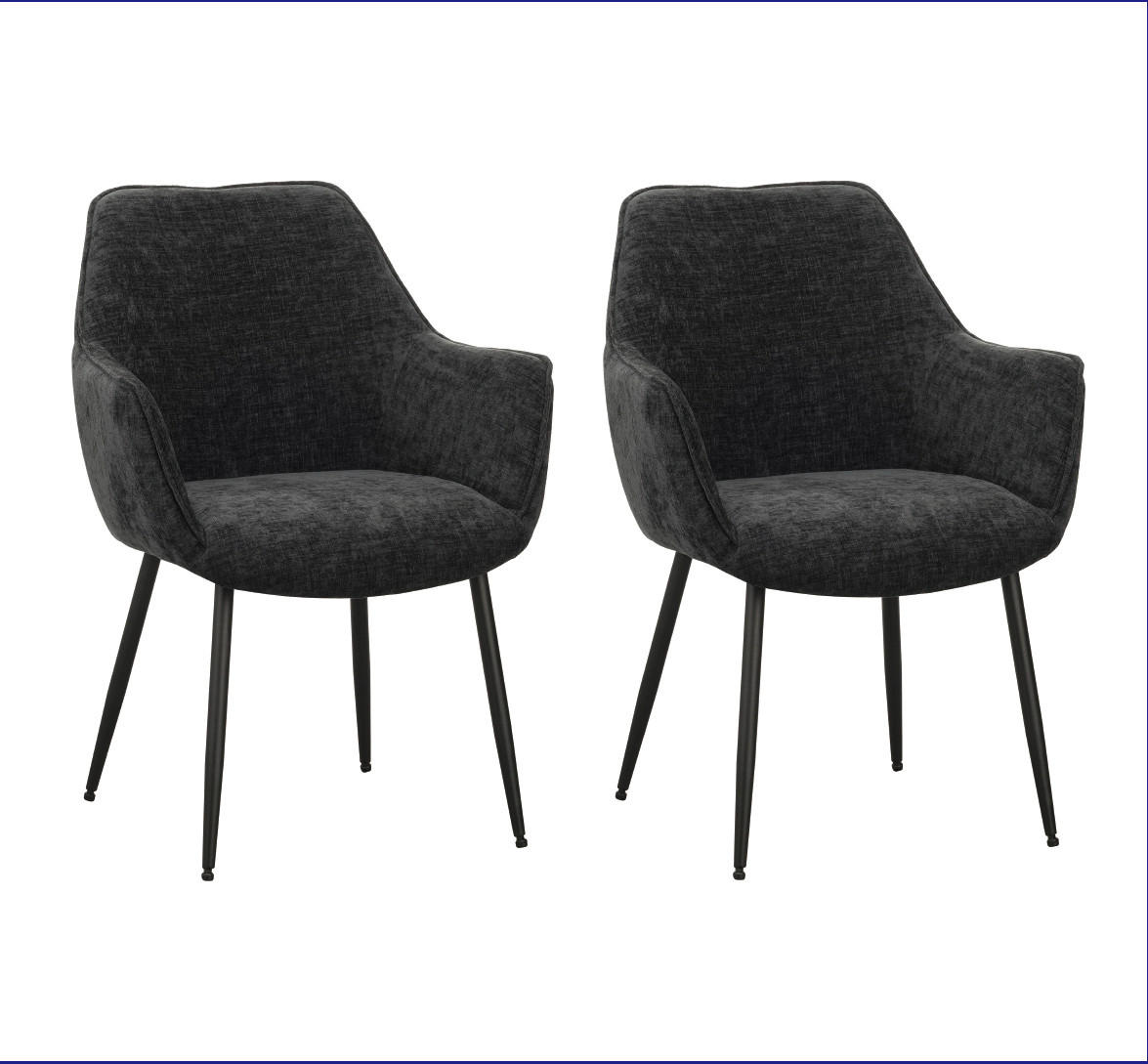 Mid.you Armlehnstuhl-Set Schwarz 61x84x59.5 cm