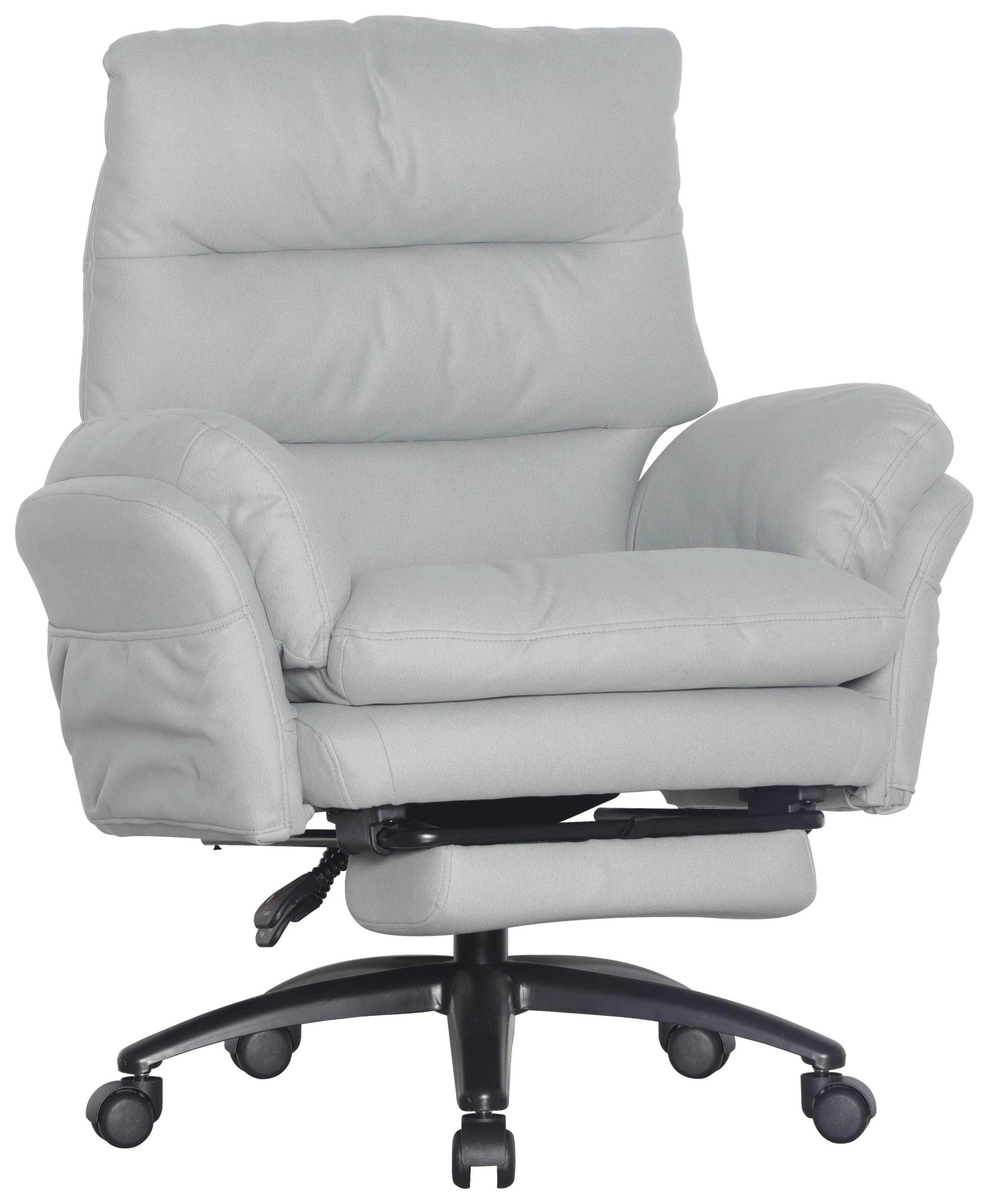 CHEFSESSEL Mikrofaser Schwarz, Hellgrau  - Hellgrau/Schwarz, Design, Kunststoff/Textil (79/101-109/74cm) - Venda