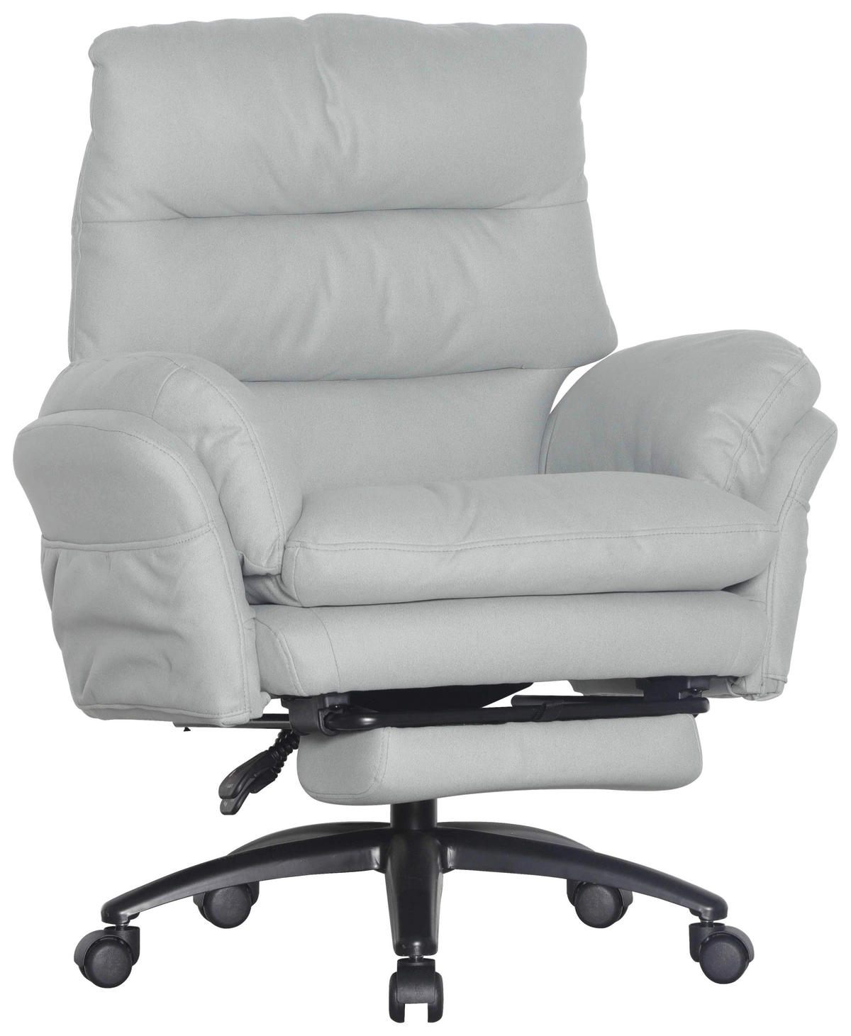 CHEFSESSEL Mikrofaser Schwarz, Hellgrau  - Hellgrau/Schwarz, Design, Kunststoff/Textil (79/101-109/74cm) - Venda