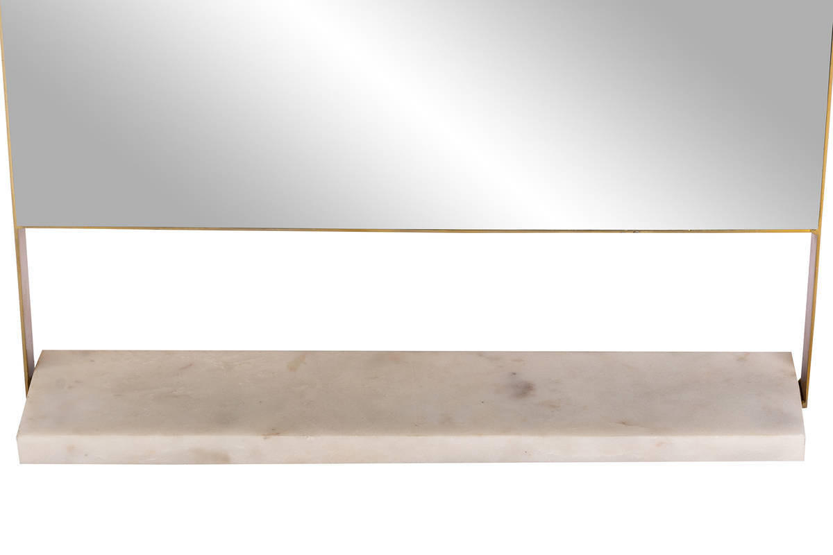WANDSPIEGEL 43,5/69/10 cm  - Goldfarben/Weiß, Trend, Glas/Stein (43,5/69/10cm) - Kayoom